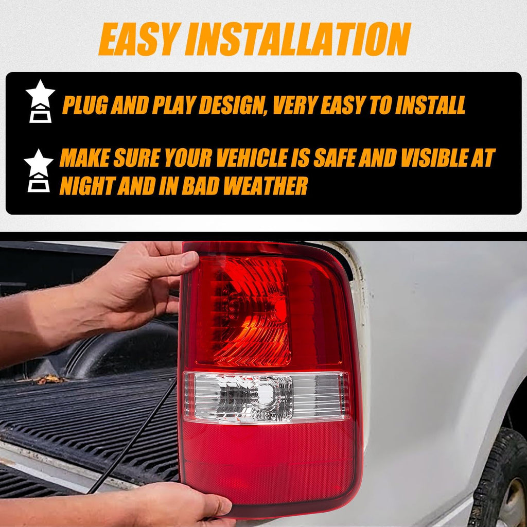 RANSOTO Right Tail Light Compatible with 2004 2005 2006 2007 2008 Ford F150 F-150 Replace FO2801182, 5L3Z-13404-CA, 6L3Z-13404-BA Rear Brake Light (Passenger Side)