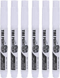 ZJchao 6 Pcs Tire Marker Pens, Long Lasting White Tire Paint Pens for Precise Detailing and Lettering, with Strong Adhesion and Smooth Writing, for Car Tires and Outdoor Use