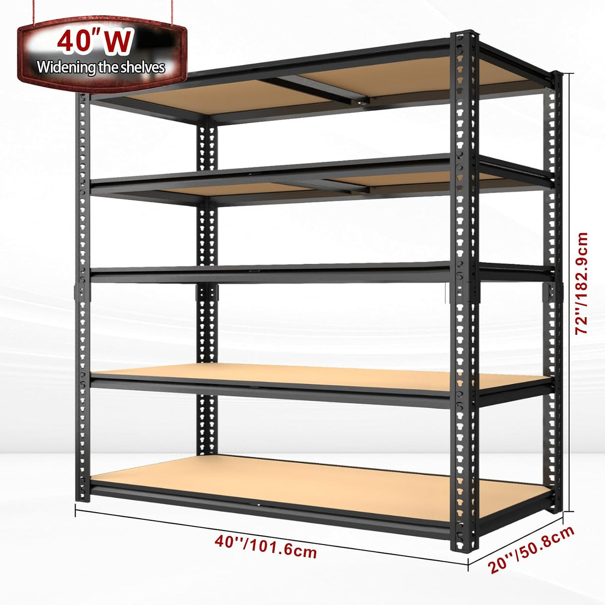 garage racks for storage，5-tier adjustable garage shelving storage, close-up detail