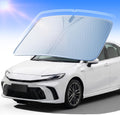 Graphene Dual-Layer Windshield Sun Shade for Car, Cooling Heat Blocker with 99% UV Protection, Foldable Front Car Windshield Shade for Cars Trucks SUVs, Odor-Free Car Windshield Sunshade 64"x 32"
