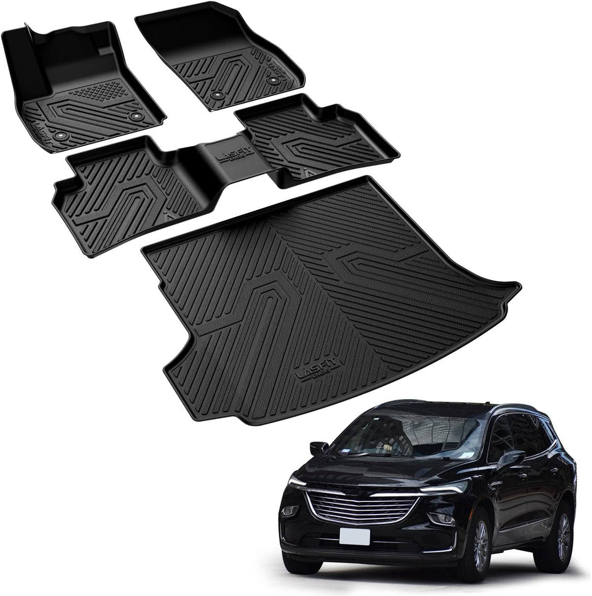 LASFIT Floor Mats & Cargo Mat for Buick Envision 2021-2026, TPE All Weather