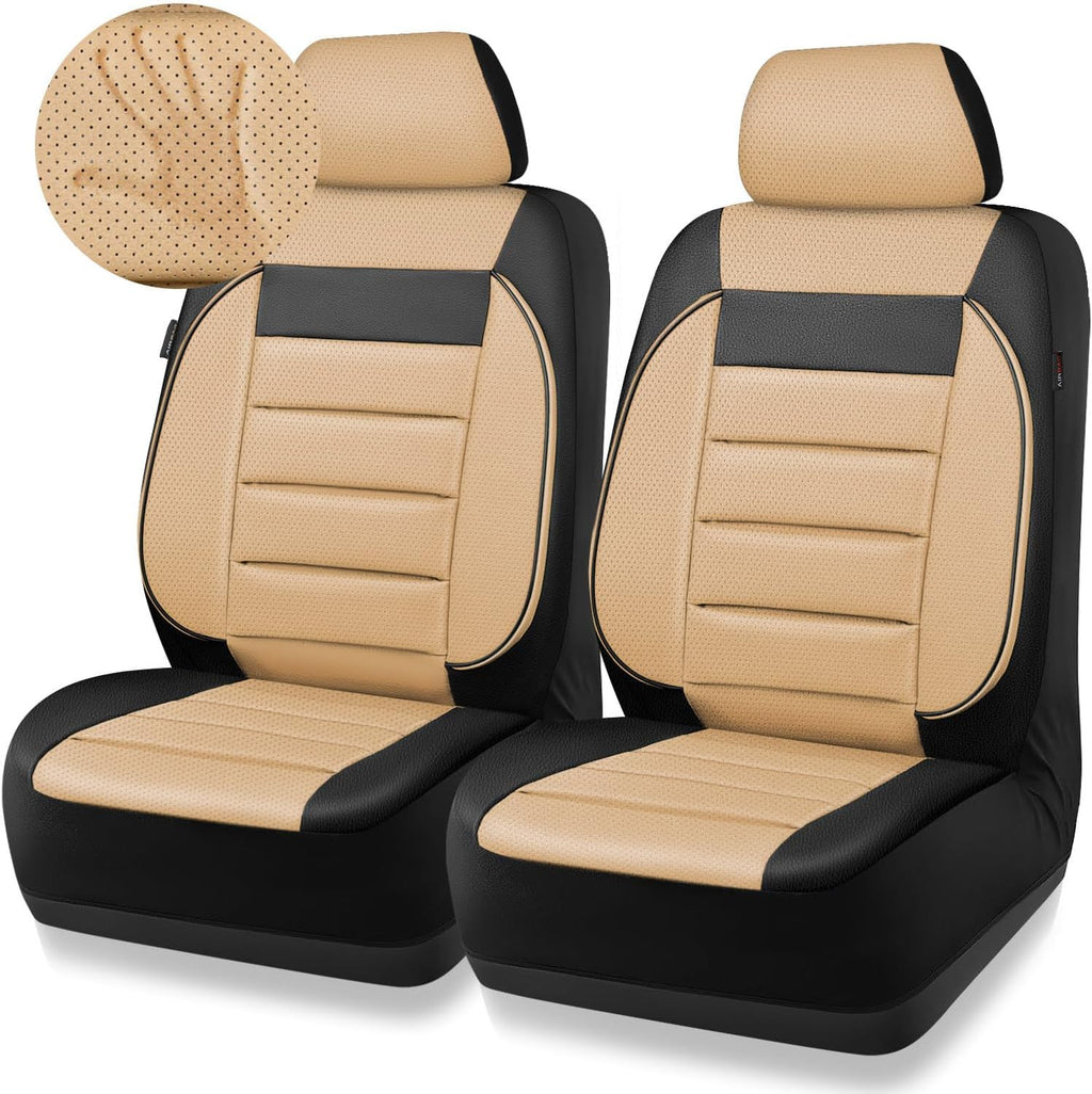 car pass faux leather car seat covers front shown in use
