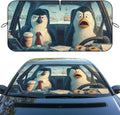 Funny Penguin Car Windshield Sunshades Cartoon Animals Winter Travel Snow Front Window Sun Shade Blocks UV Rays Sun Visor Protector for Car Sedan Truck SUV Accessories 59" X 31"