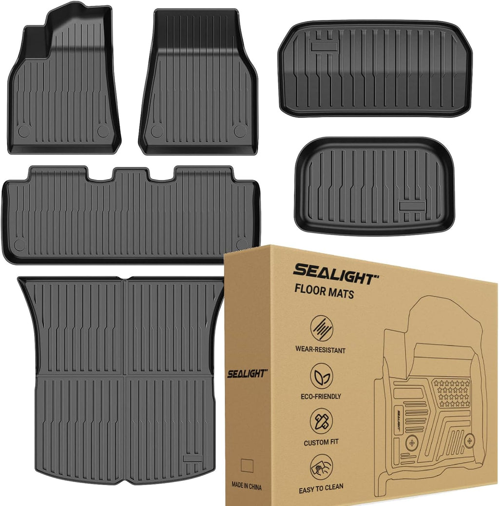 SEALIGHT Floor Mats for Tesla Model y 5-seat 2020-2024, Car Mats All Weather
