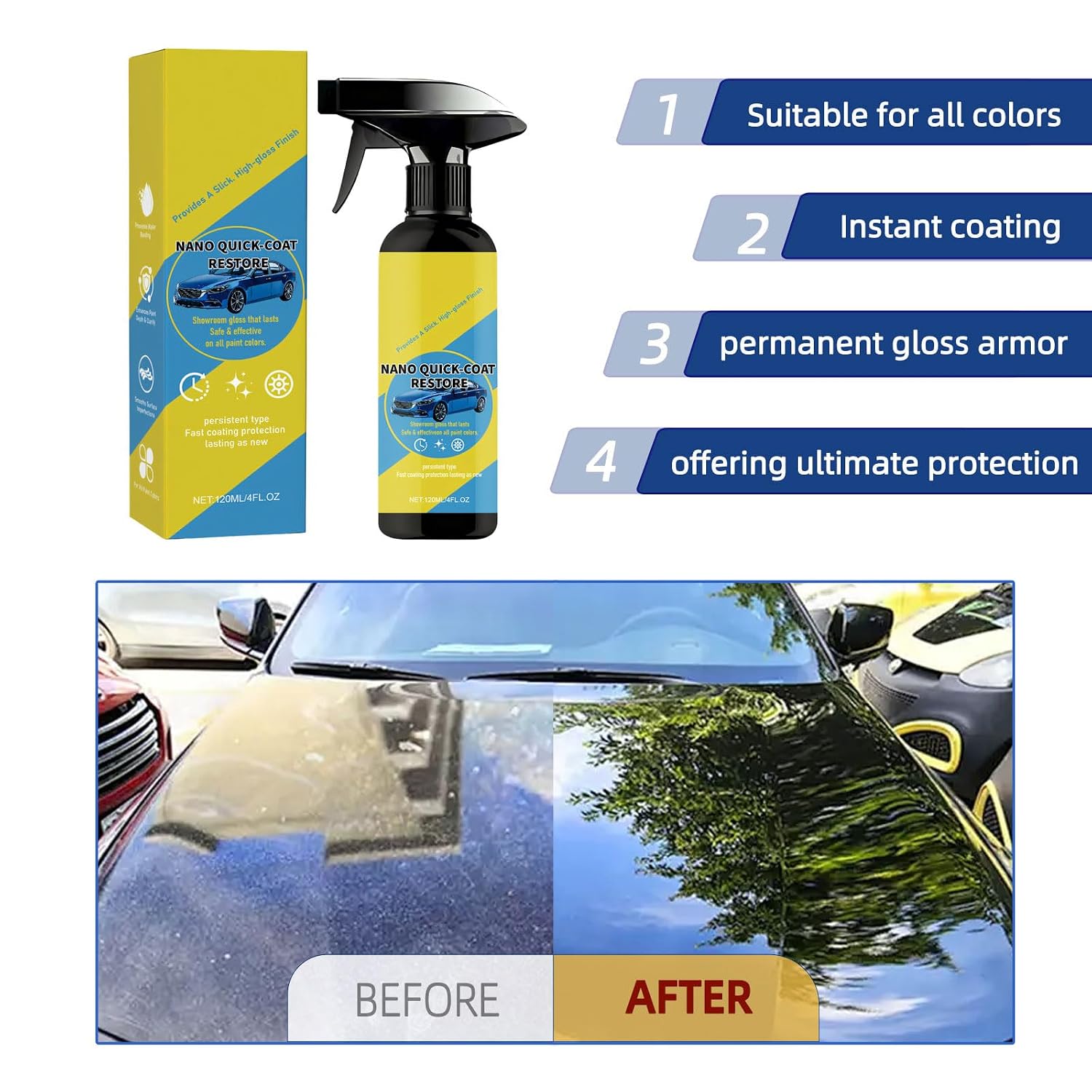 1pc Automotive Paint Restoring Coating Agent Sprayer Vehicle Polish Quick Effect Car Sprinkle