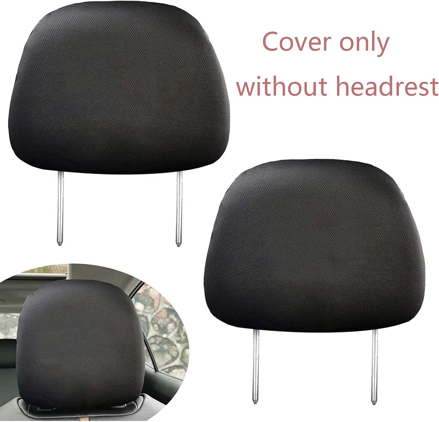 KEEPTOP Car Vehicle Seat Headrest Cover Seat Protector Cover Universal Fit Flexible Polyester Material 2pcs lot