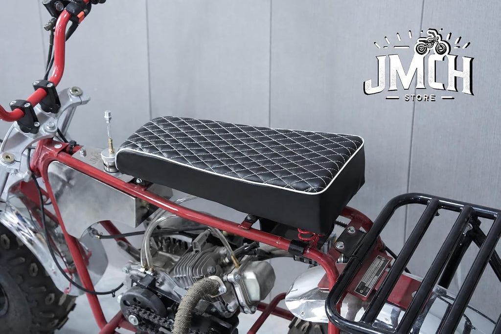 JMCHstore White Diamond Stitch Seat Cover for Coleman ct200u Mini Bike 196cc Baja DB30, Hisun ct200u 196cc 200cc Trail Bike Cushion Replacement Parts