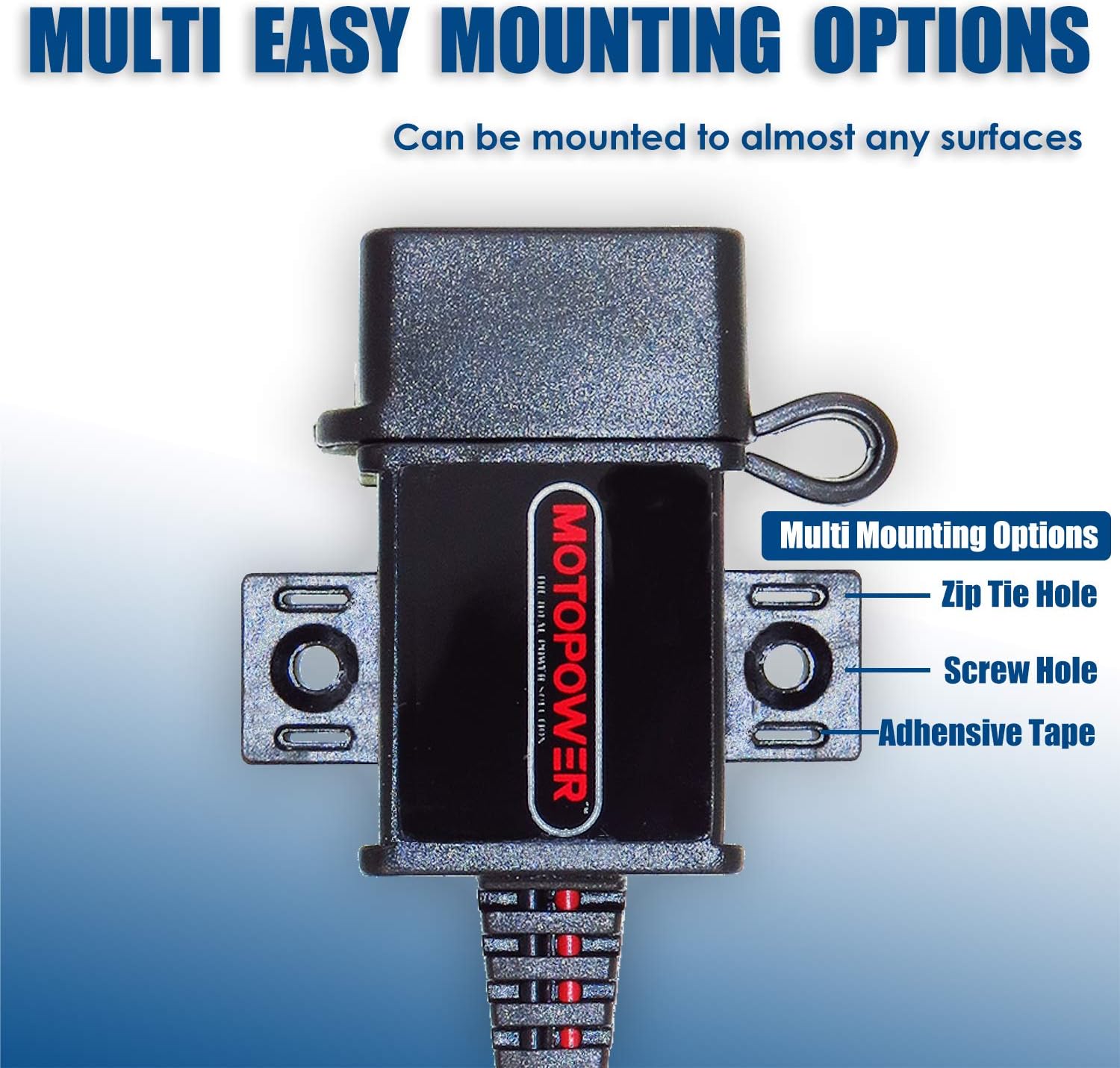 MOTOPOWER MP0609A 3.1Amp Motorcycle USB Port Kit SAE to USB Adapter On Motorcycle