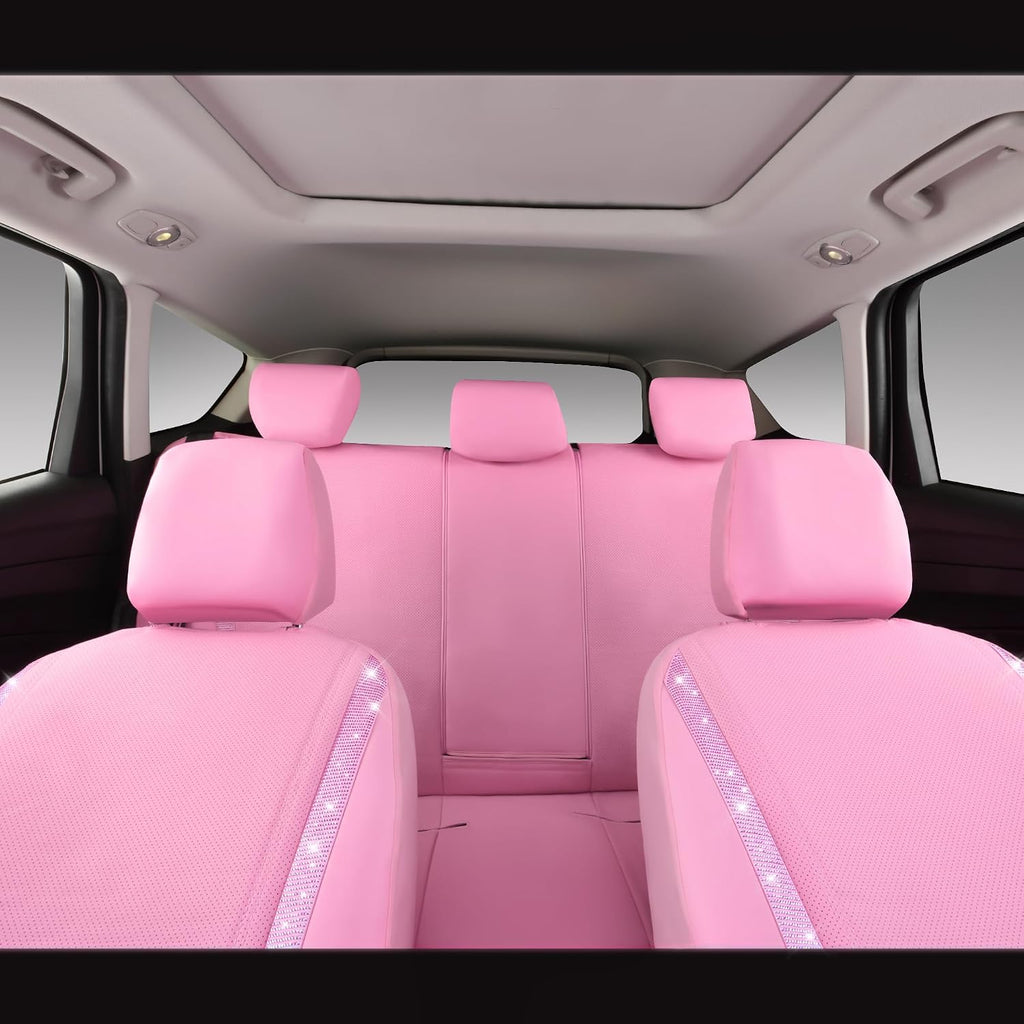 car pass bling diamond car seat covers full, front angle view