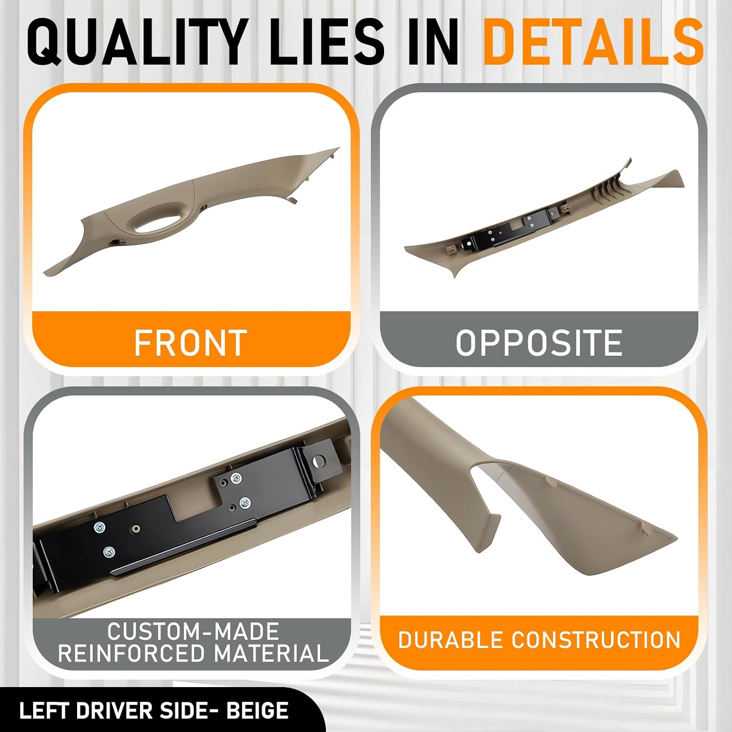A Pillar Interior Trim Handle Left Driver Side Compatible with Ford F150 F-150 2004-2008 Lincoln Mark LT 2006-2008 A Pillar Grab Handle Assist Panel 4L3Z-1503599-AAC (Left Driver Side Beige)