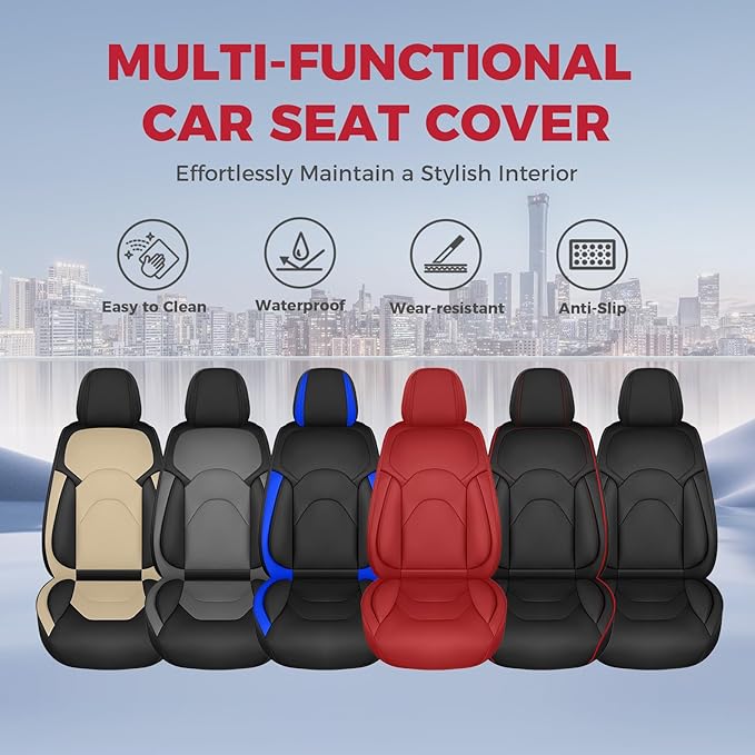 FREESOO Car Seat Covers Front Seats 2PCs, Waterproof Automotive Seat Covers - Image 6