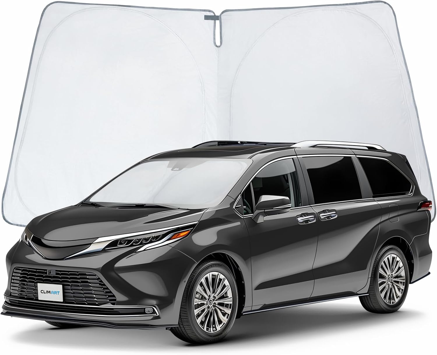 CLIM ART Windshield Sun Shade for Toyota Sienna 2021-2026, Custom-Fit Foldable Car Sunshade, Vehicle Sun Protector, Front Auto Windshield Cover, Car Accessories - WS8009