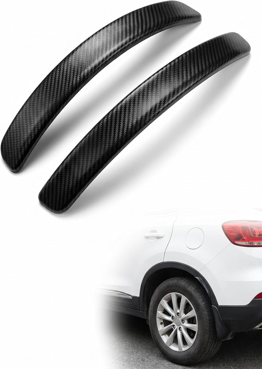 2 PCS Car Wheel Eyebrow Strips, Flexible PVC Fender Flare Arch Lip Trim, Anti-Collision Wheel Well Protector, Universal Exterior Accessories for Most Cars, SUVs, Trucks (Black)