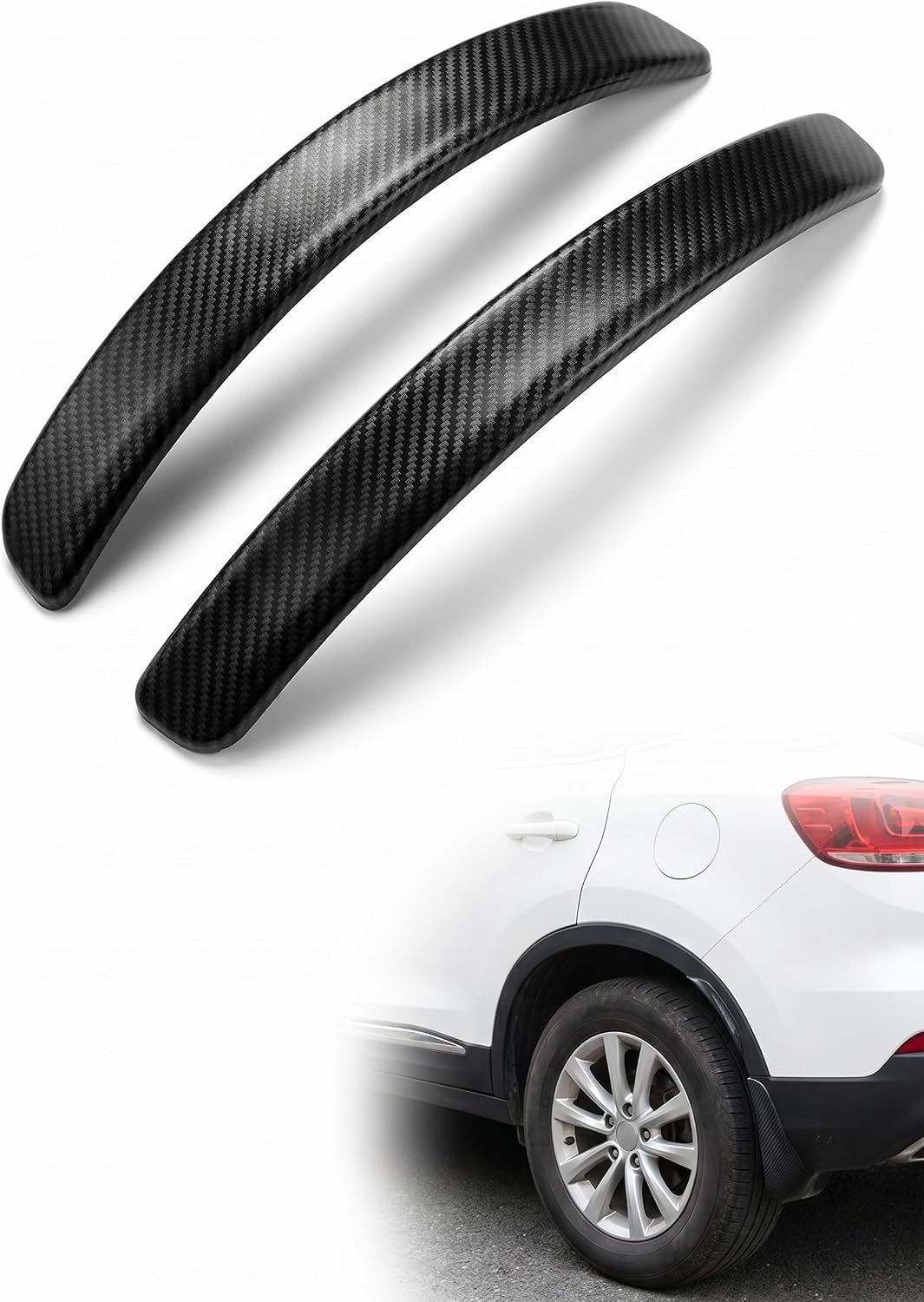 2 PCS Car Wheel Eyebrow Strips, Flexible PVC Fender Flare Arch Lip Trim, Anti-Collision Wheel Well Protector, Universal Exterior Accessories for Most Cars, SUVs, Trucks (Black)