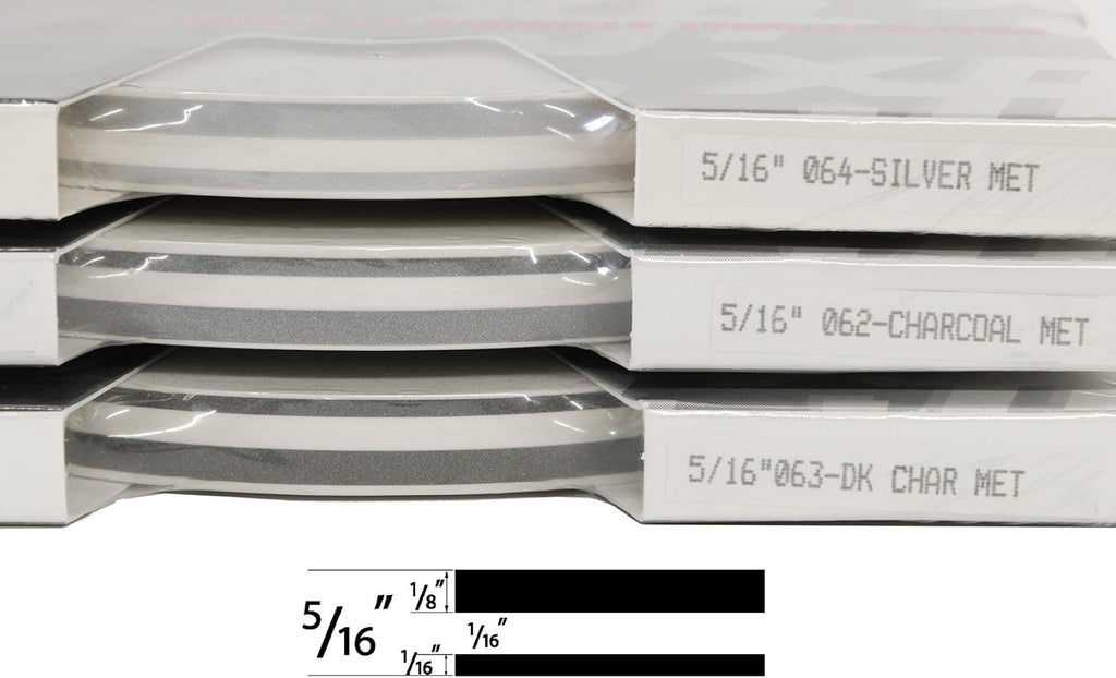 Universal TFX 0005064 - Auto Customizing Dual Pinstripe - 5/16" x 150' (1/8” Stripe, 1/8" Gap, Then 1/16” Stripe) - 064-Silver Metallic