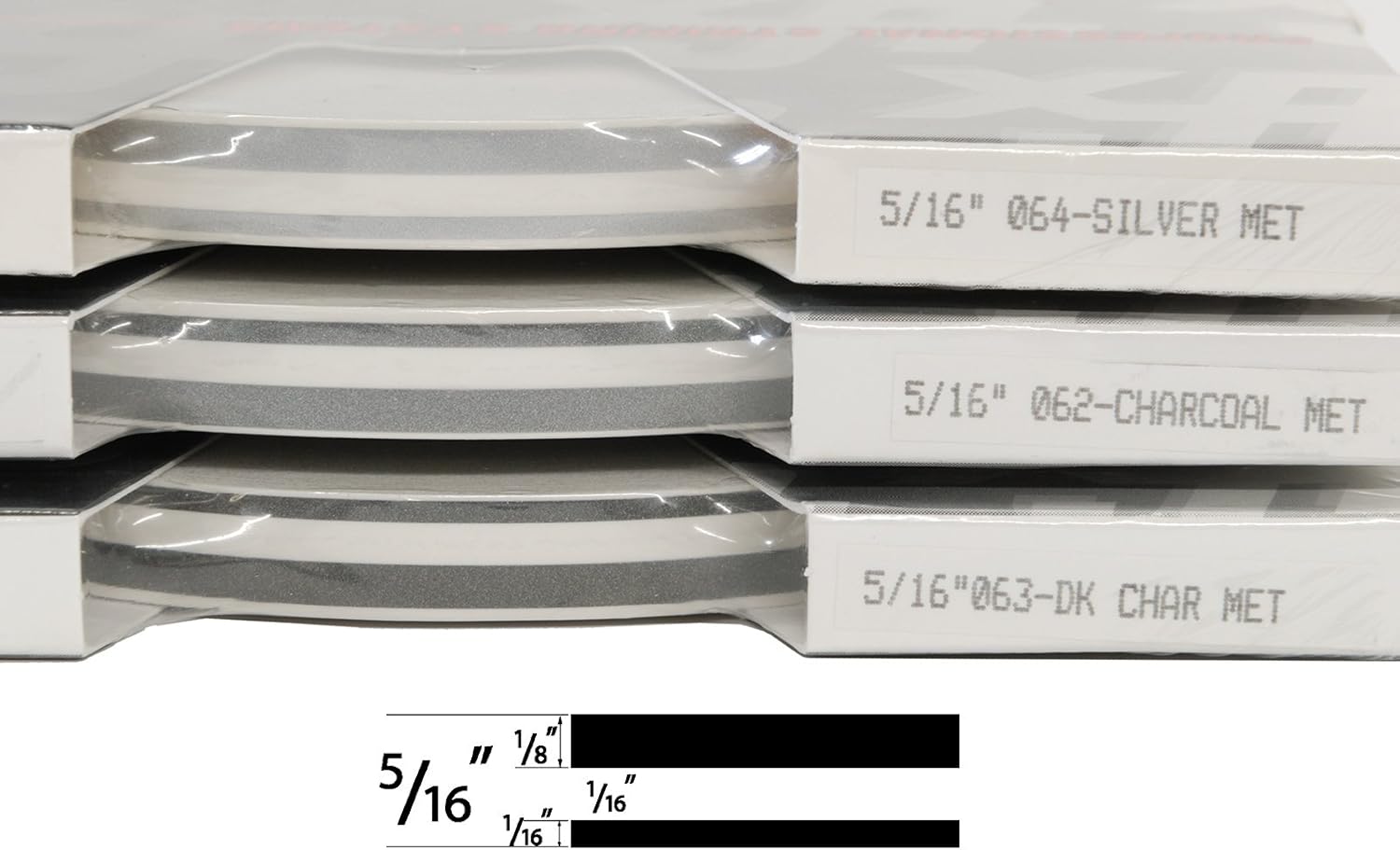 Universal TFX 0005064 - Auto Customizing Dual Pinstripe - 5/16" x 150' (1/8” Stripe, 1/8" Gap, Then 1/16” Stripe) - 064-Silver Metallic