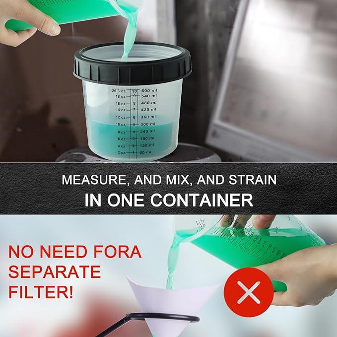 Disposable Paint Mixing Cup Kit, HVLP Paint Sprayer Gun Mixing Cups - Image 7