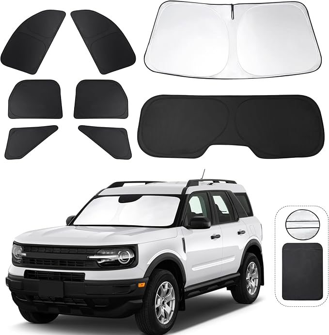 TINGLU Window Shades for Ford Bronco Sport 2021-2024 2025 Accessorie Car Side by TINGLU