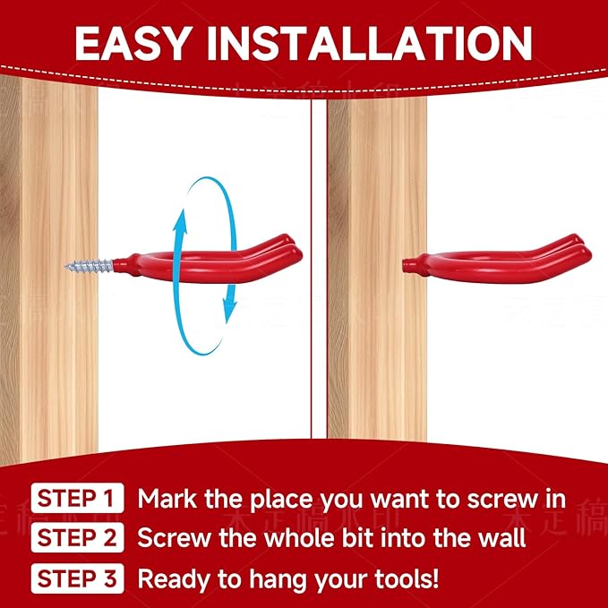 6 Pack Garage Storage System Steel U Hooks - Image 7