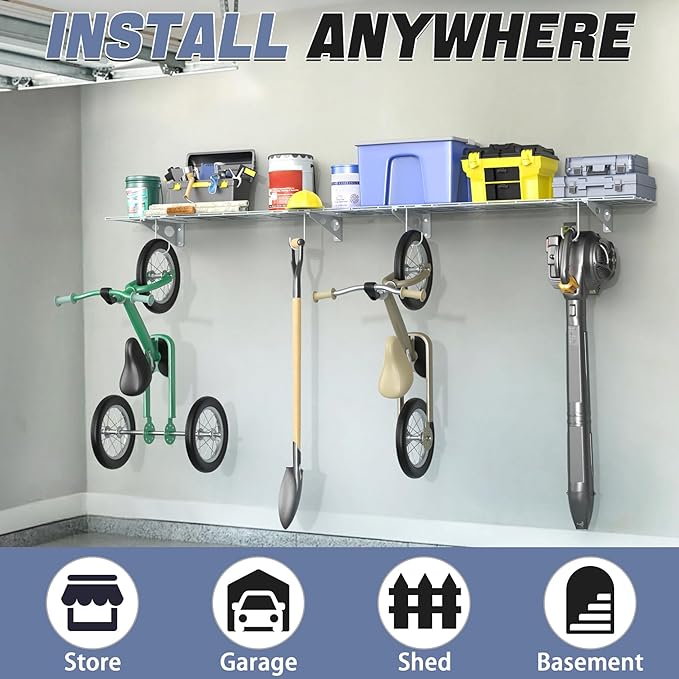 WALMANN 2-Pack Garage Wall Shelves, 1 x 4 ft/12 * 48 inch Wall Mounted Storage - Image 2