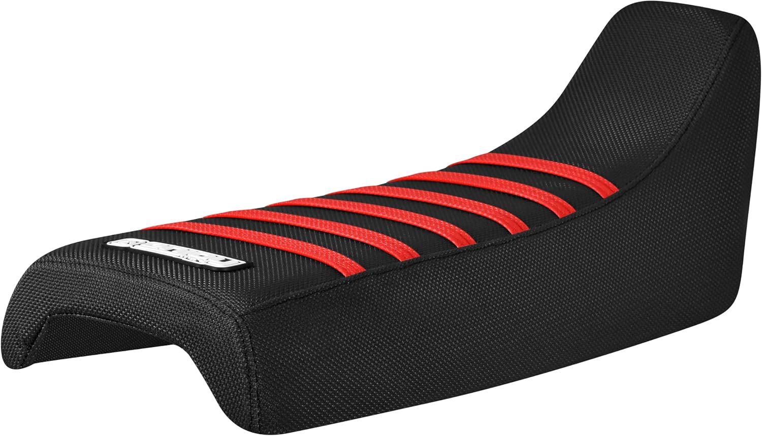 Enjoy Mfg Seat Cover - Compatible with Honda 1985-2003 XR100 R #511 (All Black with Red Ribs)
