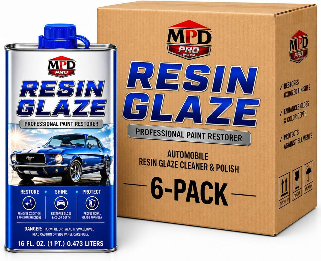 MPD Pro Automobile Resin Glaze Cleaner & Polish - 16oz - Paint Restoration, Car Scratch Remover, Clear Coat Enhancer, Car Finish Protectant (Pack of 6)