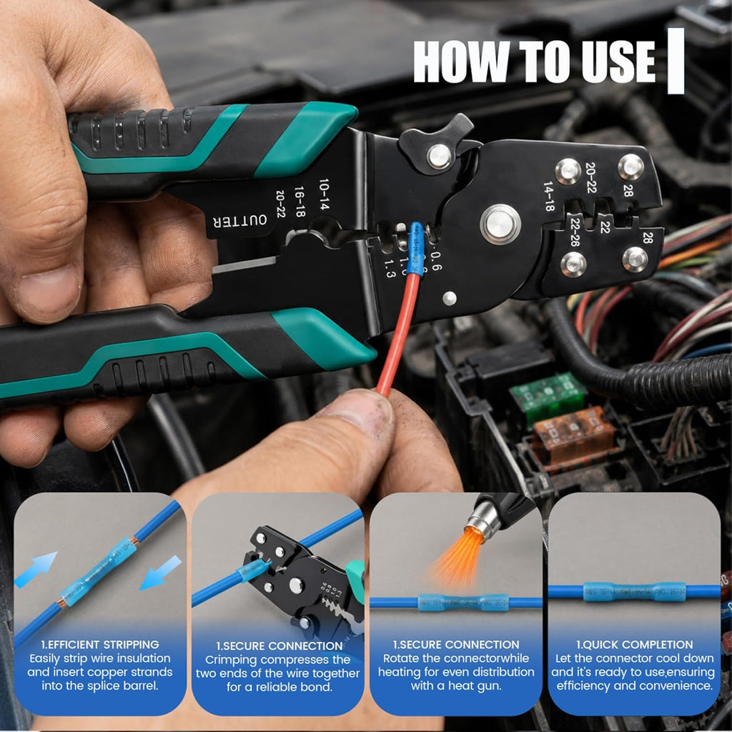 heat shrink butt connectors kit 300 pcs, waterproof on a desk or shelf