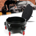 5 Gallon Bucket Dolly with Bucket Insert, Professional Car Wash Bucket Dolly with 5 Wheels and 2 Locking Casters for Car Washing, Detailing, Garage & More