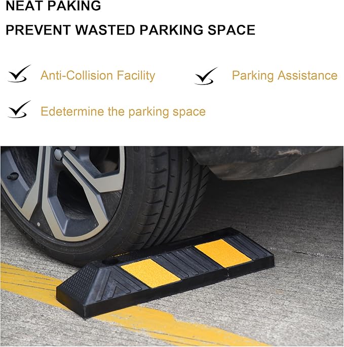 OrangeStar 21" Rubber Parking Curbs, Heavy Duty Garage Floor Wheel Stopper - Image 4