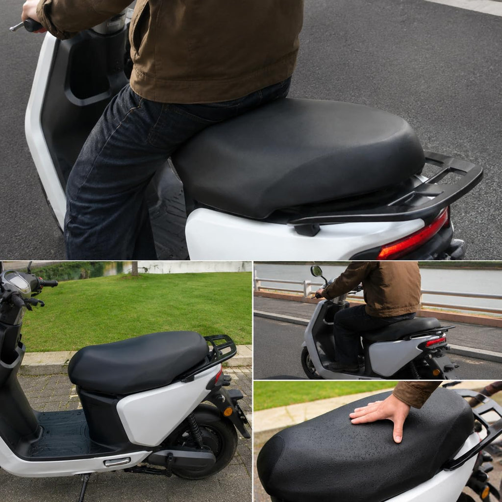 Universal Waterproof Scooter Seat Cover, Durable Elastic Moped Seat Protector, Easy Install, Dustproof Sunproof for Most Scooters & Mopeds