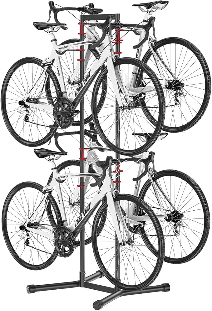 teraysun Indoor 4 Bike Storage Rack, Adjustable Arm Hook - Image 2