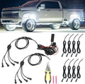 12pods Rock Lights Wiring Harness with Switch 20 AWG Waterproof Connector for Car, Off Road, UTV, ATV, Boat, Rv, Trucks, Pickup, RZR,Automotive Rock Work Light Wiring Harness