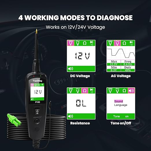 Power Circuit Probe Kit, P100 Car Circuit Tester, 12V 24V Automotive Electrical - Image 3