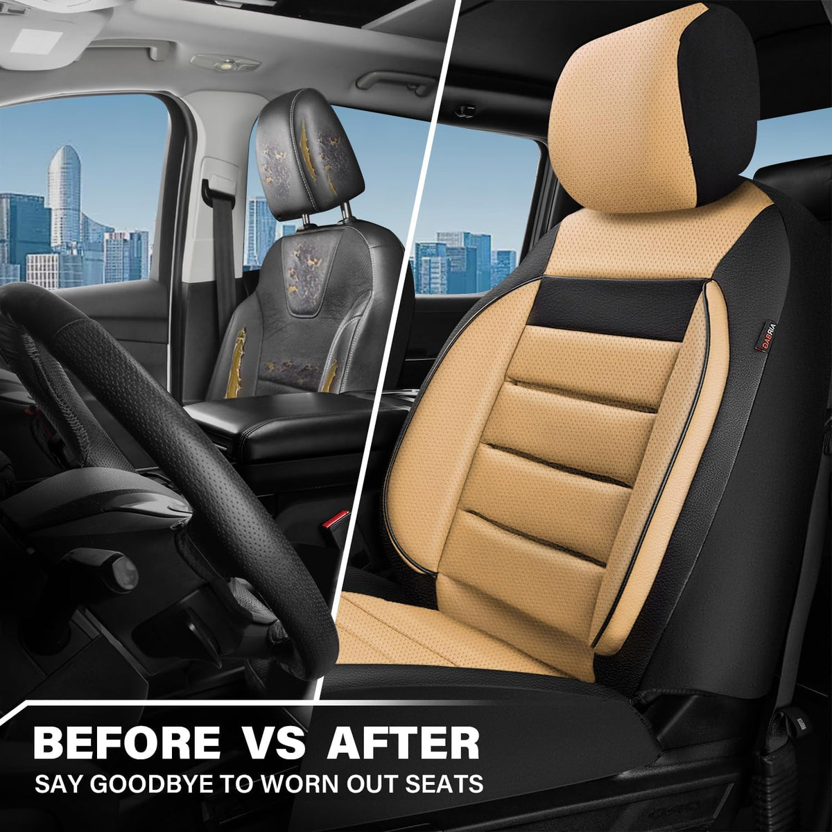 car pass faux leather car seat covers front, package contents