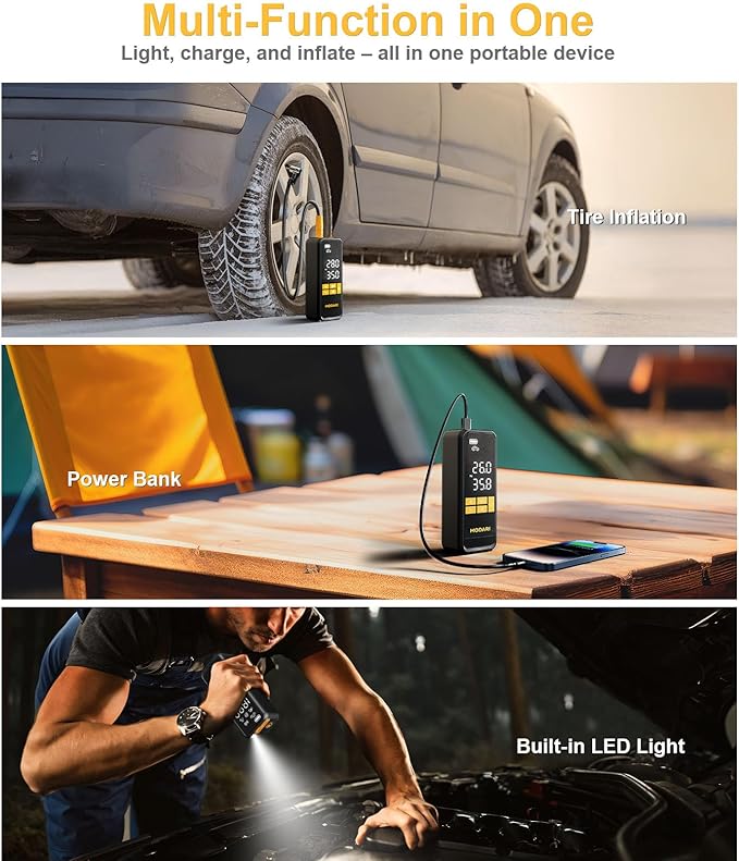 Tire Inflator Portable Air Compressor, 5X Faster 160 PSI Portable Tire Inflator - Image 7