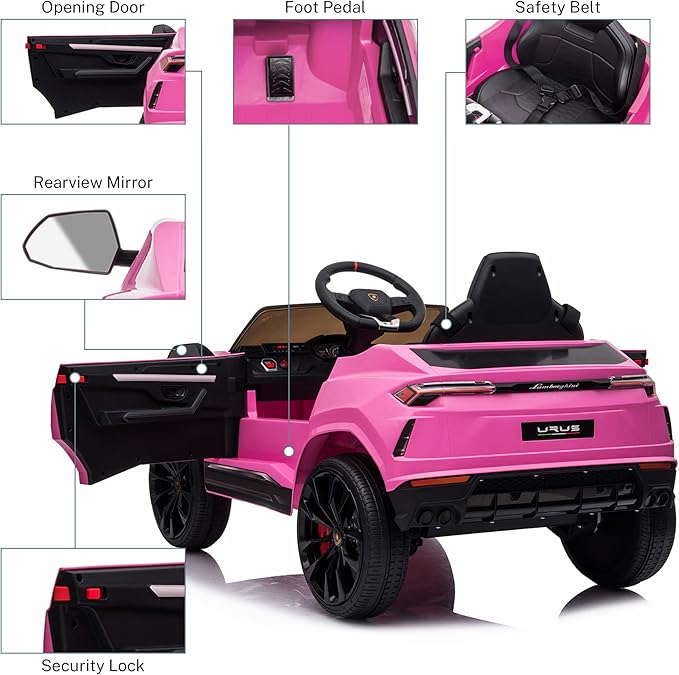 Kids Electric Ride On Car for Kid, 12V Licenced Lamborghini Kids Electric - Image 7