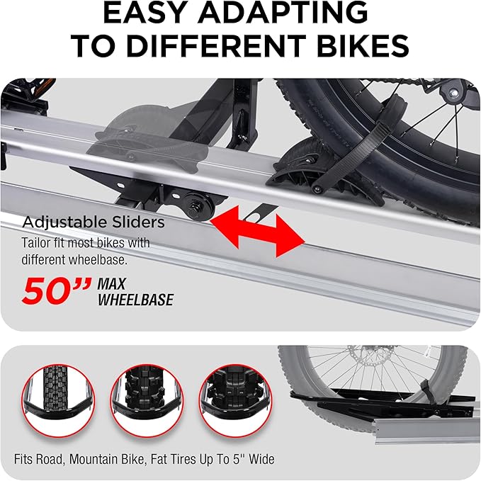 Rockland 1-Ebike Rack with Ramp, 100 lbs Capacity, Single Hitch Mount Electric - Image 7