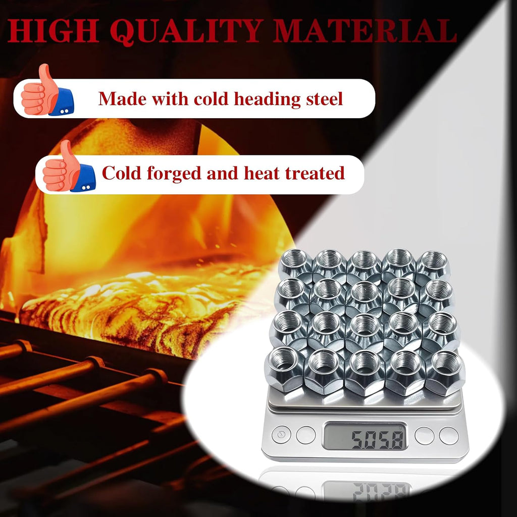 20Pcs 1/2''-20 Trailer Hub Lug Nuts, Wheel 509 Lug Nut Axle Hub Tire Lugs Nuts Open End Acorn Nut for Dexter EZ Lube Trailer Camper RV 1/2" Studs, Zinc Plated