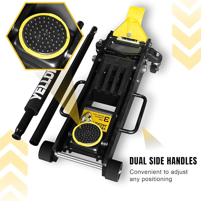 YELLOW JACKET Floor Jack 3 Ton Full Aluminum Ultra Lightweight Low Profile - Image 6