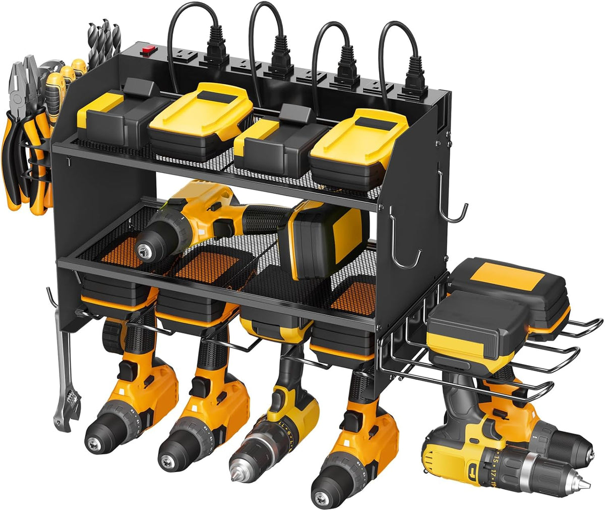 CCCEI Modular Power Tool Organizer Wall Mount Charging Station, Garage Drill