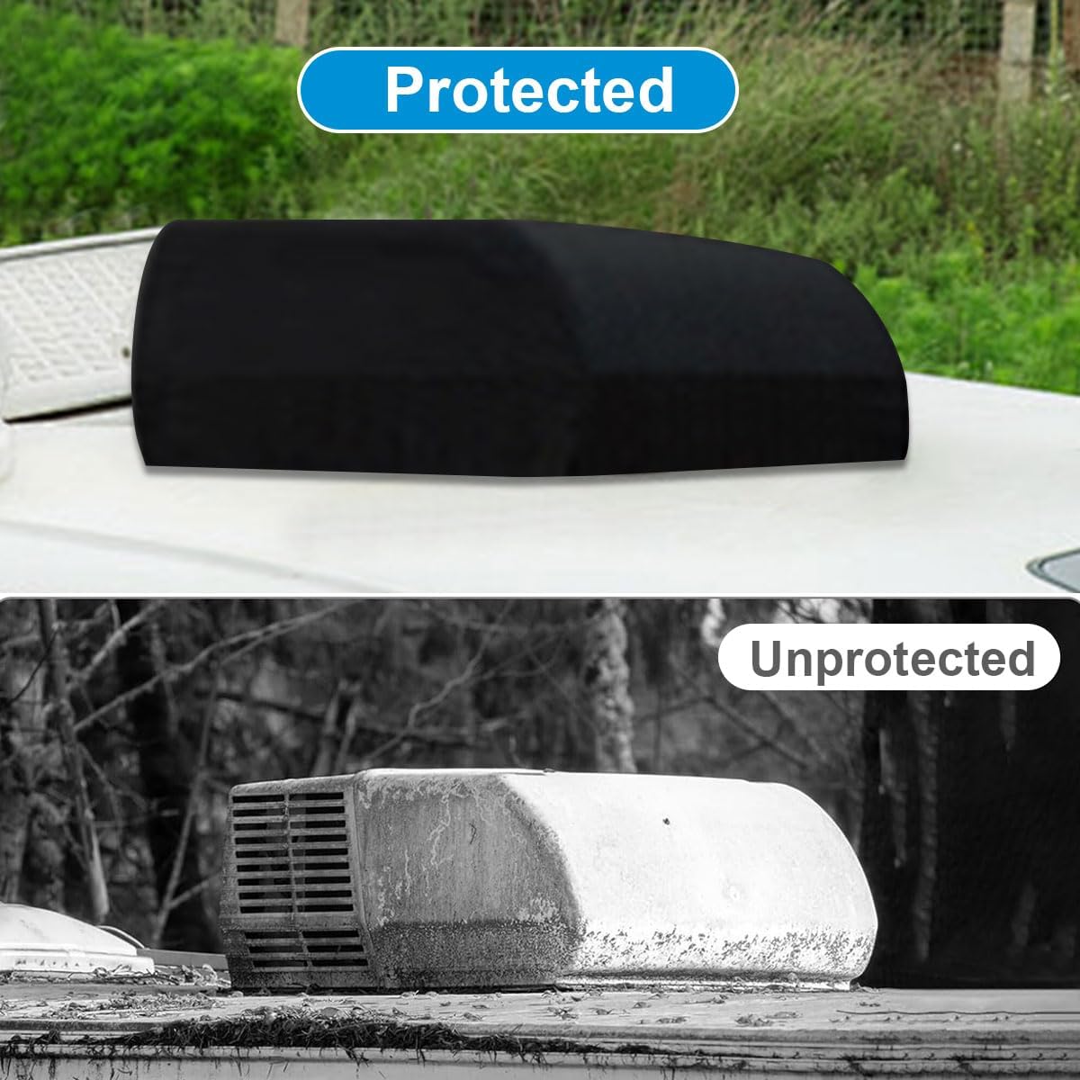 RV Camper Air Conditioner Cover Trailer AC Covers for RV Roof Unit, 600D Oxford Cloth Fits Dometic FreshJet 3, ASA, VEVOR, Furrion RVs Air Conditioner Winter Covers for Outside - RV A/C Cover for Roof