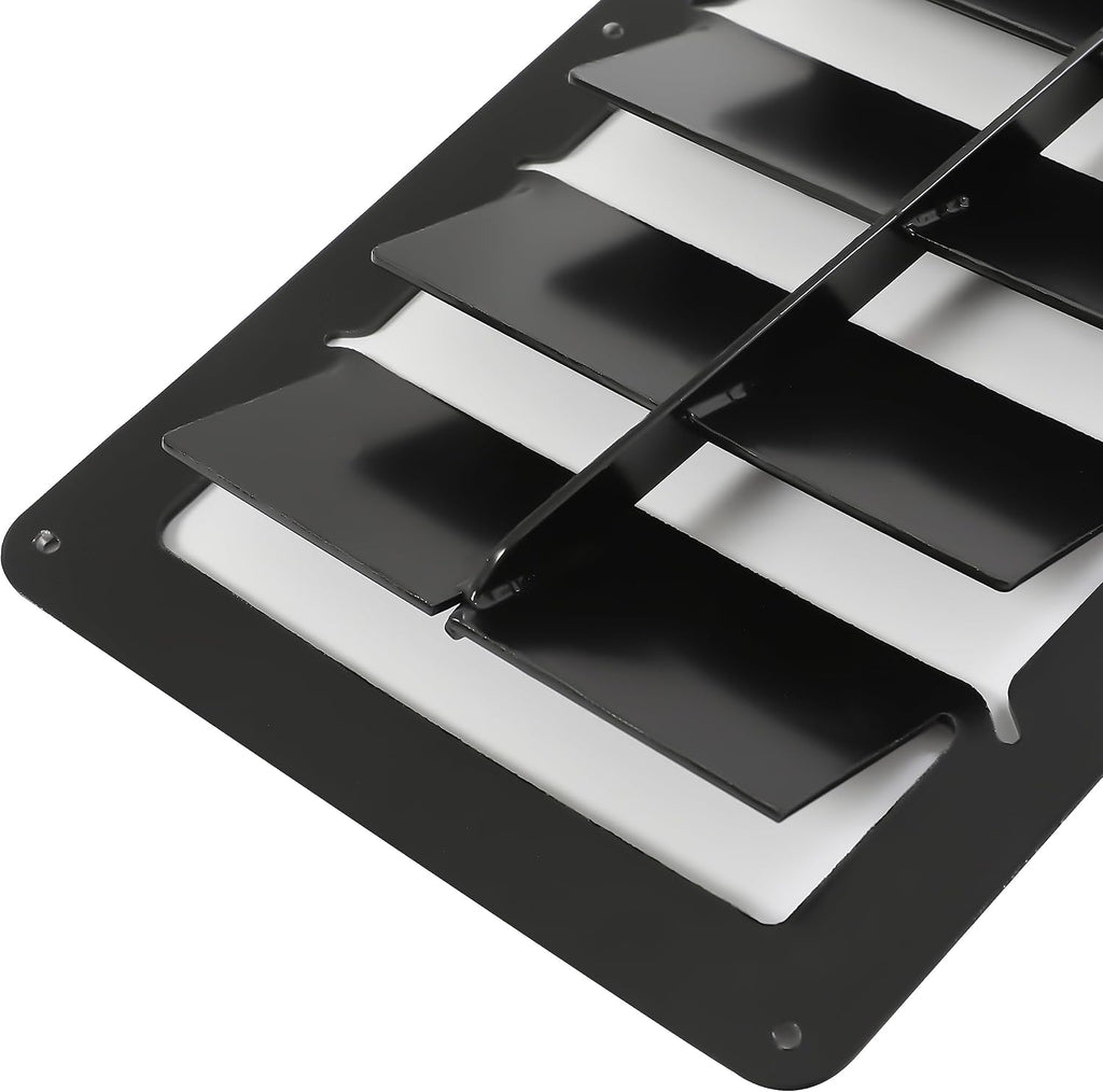 HECASA Steel Hood Louver Inserts Hood Scoop Compatible with 1985-1990 Chevy Chevrolet Camaro Z28 IROC-Z IROC Vented Heat Extractor Steel Black Powder Coated