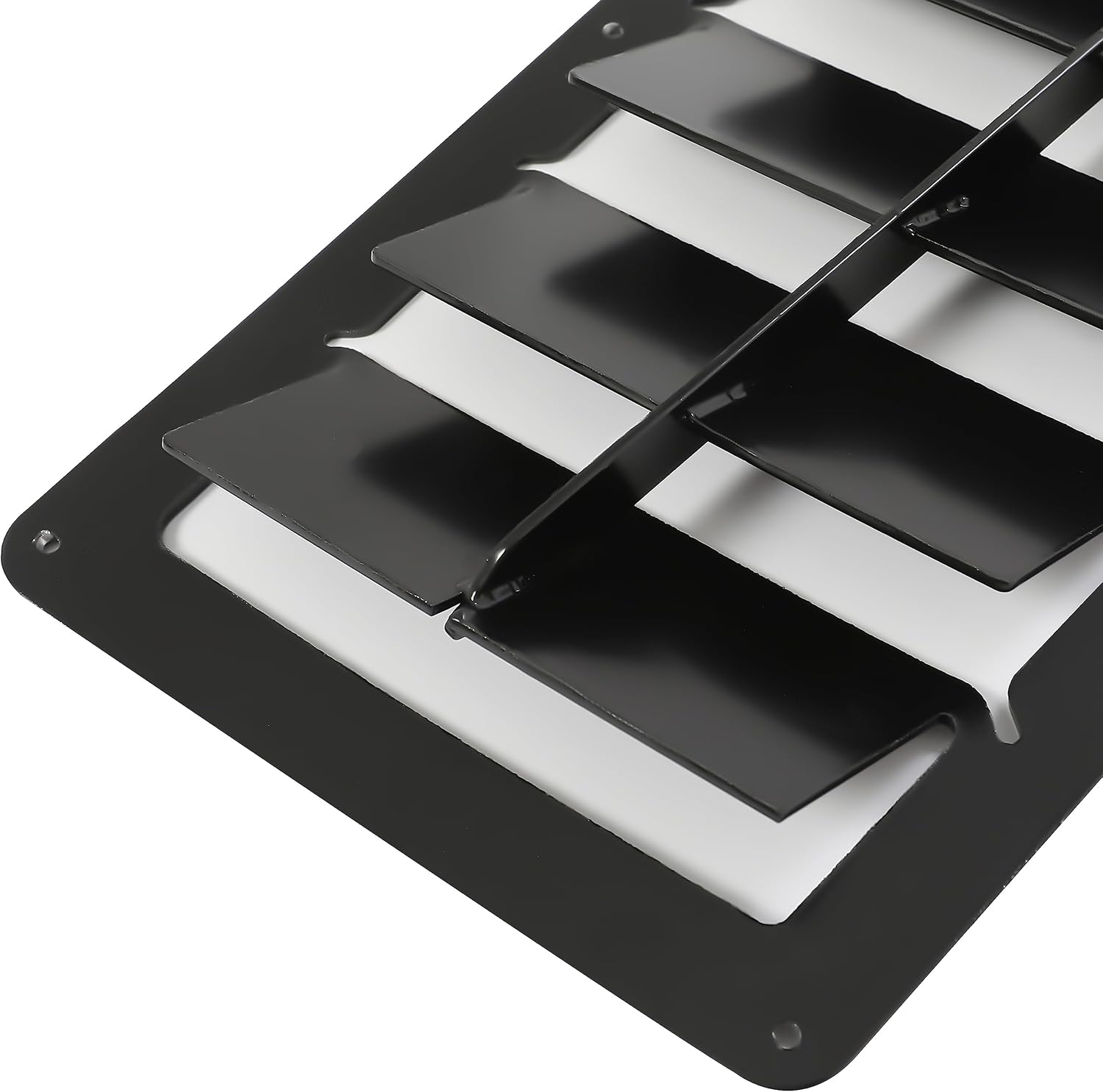 HECASA Steel Hood Louver Inserts Hood Scoop Compatible with 1985-1990 Chevy Chevrolet Camaro Z28 IROC-Z IROC Vented Heat Extractor Steel Black Powder Coated