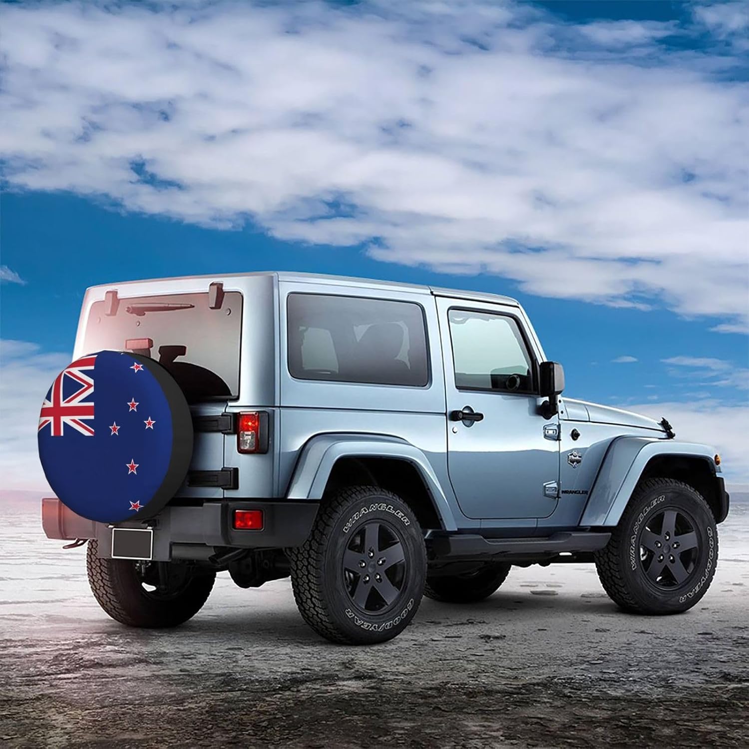 New Zealand Flag Print Universal Spare Tire Cover for RV, Jeep | Wheel Protector Fits Rv, Trailer, Jeep, Shield Tires From Sun, Dirt And Rain For Outdoor Storage