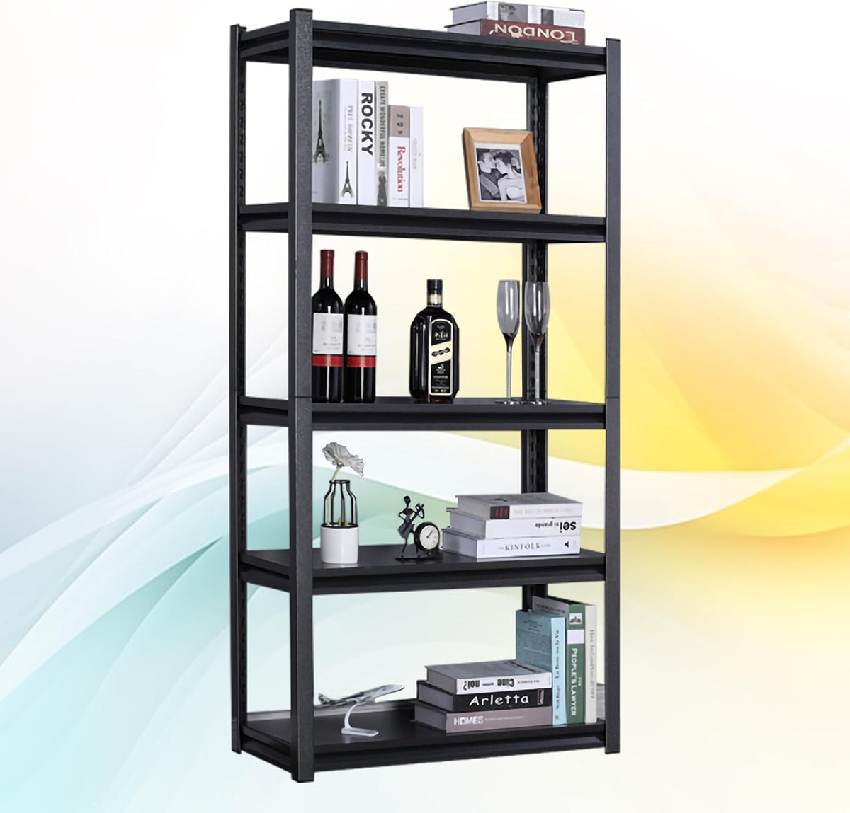 Rigma 5 Tier Garage Shelf, Heavy Duty Steel Shelving Unit, Adjustable Metal