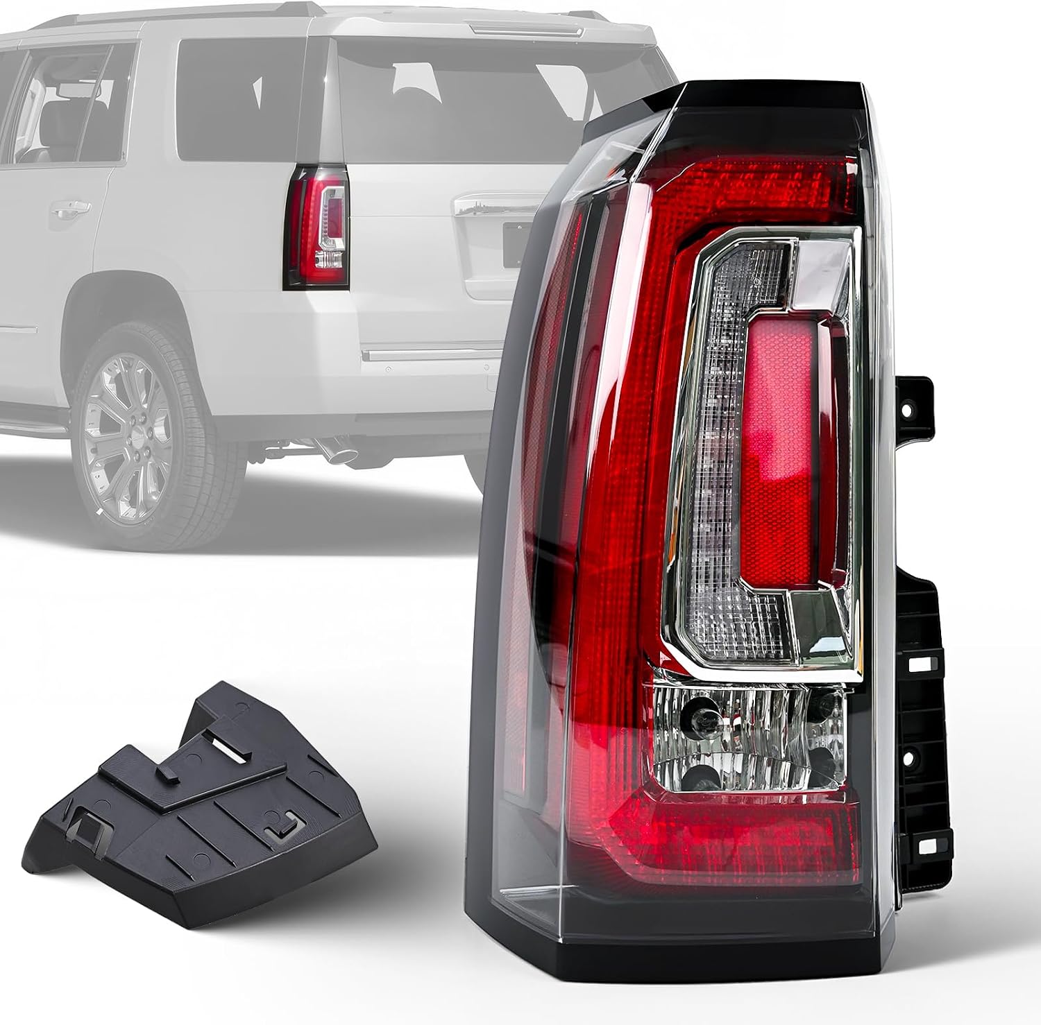 LED Tail Light Assembly Compatible With 2015 2016 2017 2018 2019 2020 GMC Yukon XL Tail Lights Left Driver Side Rear Taillight Assembly With Bulb Replaces 84536242 23380459 GM2800268