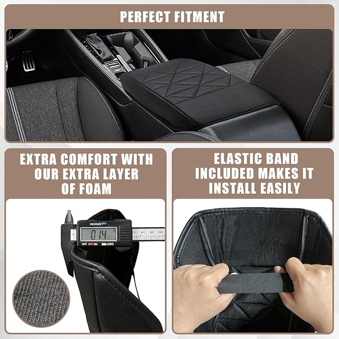 Muslogy for Accord 2025 2024 2023 Center Console Cover Armrest Pad Vegan - Image 3