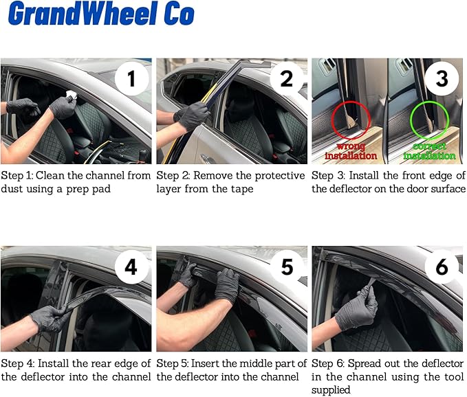 Window Deflectors Smoke Tinted in-Channel Side Window Vent Visor Deflectors - Image 3