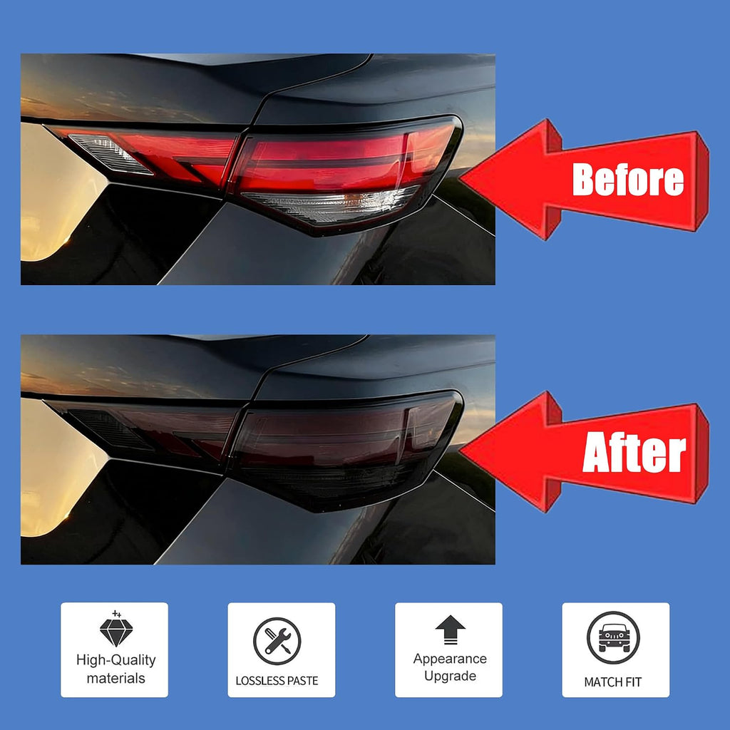 STSEV01 Taillight Cover Trim Fit for Nissan Sentra 2020-2025 Accessories S/SR/SV,Tail Light Smoked Black Style Rear Lamp Protective Guards Exterior Decoration