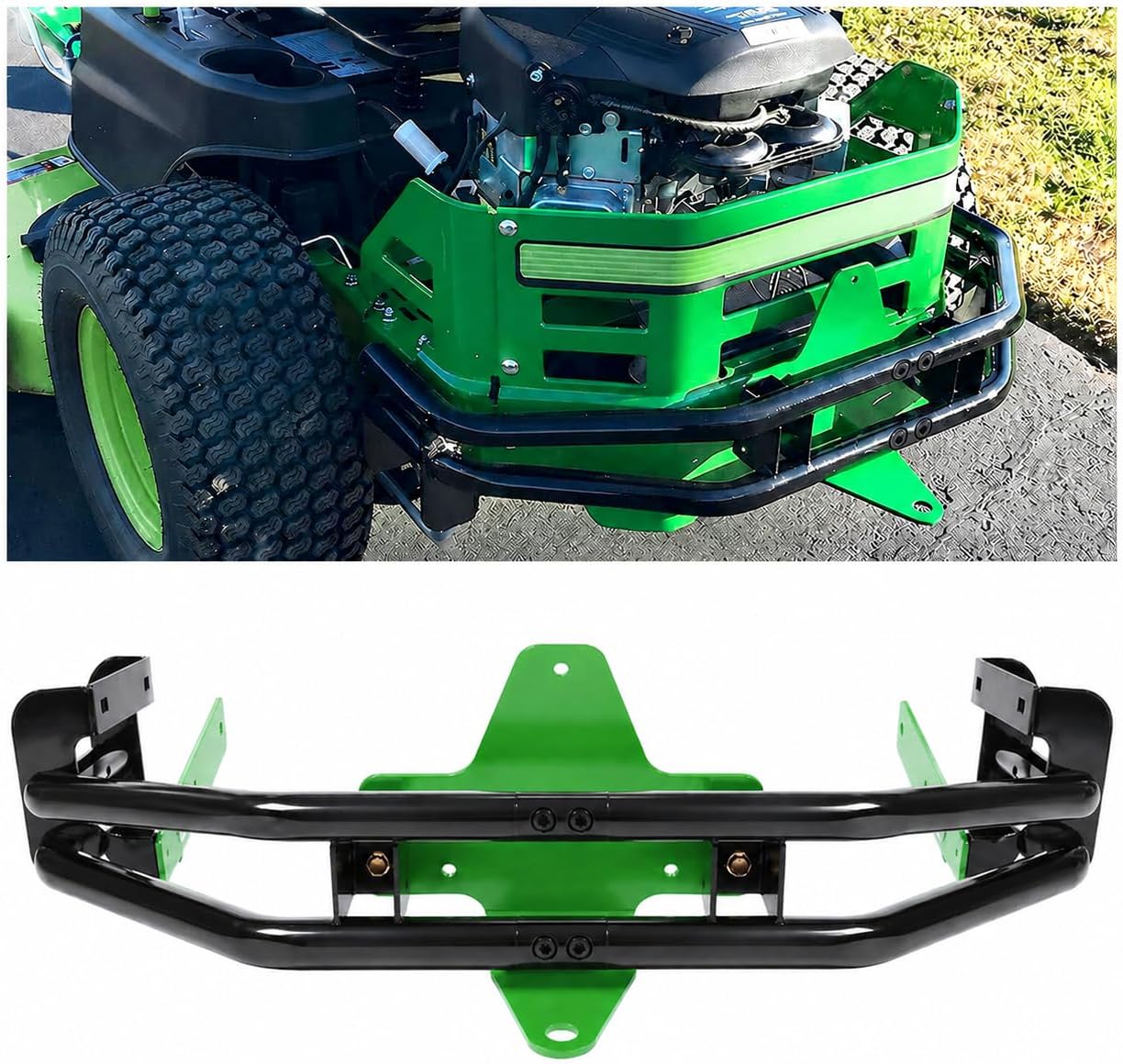 WUTIST Rear Bumper Trailer Hitch Kit Compatible with John Deere Zero-Turn Mowers Z235 Z255 Z335E Z335M Z345M Z345R Z355E Z355R Z365R Z375R Steel Black+Green